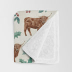 Farm house Christmas Burlap Throw Blanket Gallery Image 3