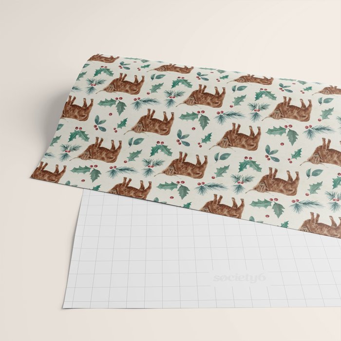 Farm house Christmas Burlap Wrapping Paper Gallery Image 2