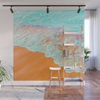 Coral Shore, Ocean Beach Photography, Summer Sea Sand Waves Wall Mural Gallery Image 1