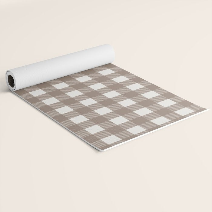 Gingham Cloth / Mocha Checks Yoga Mat Gallery Image 2