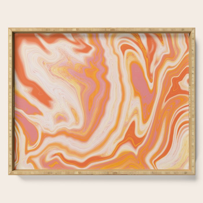 orange marble Serving Tray Gallery Image 1