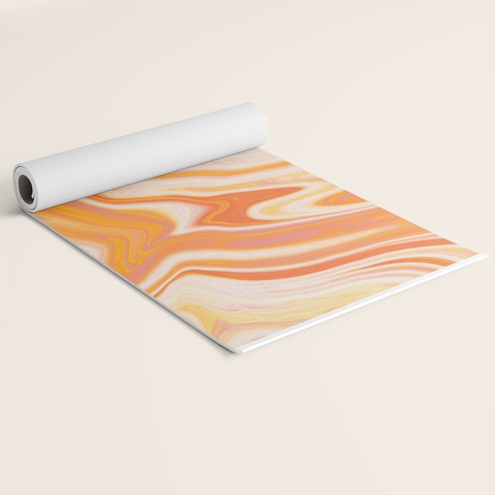 orange marble Yoga Mat Gallery Image 2