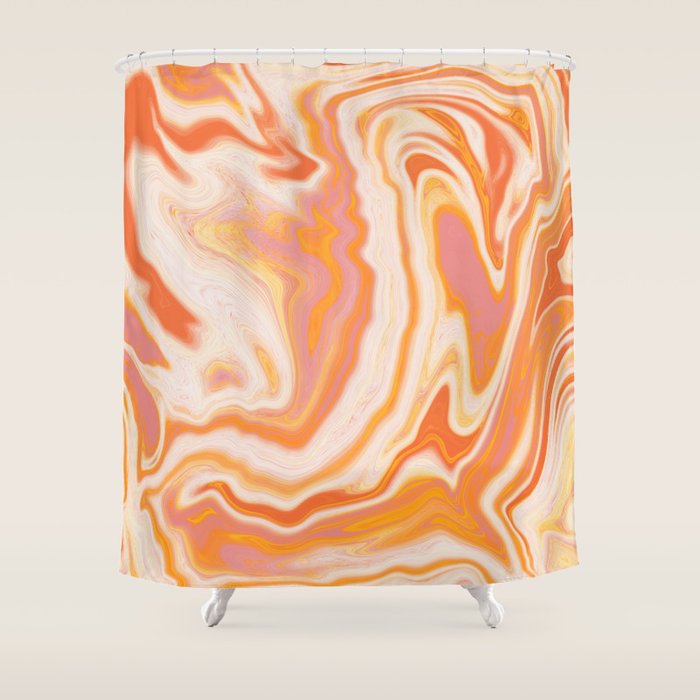 orange marble Shower Curtain Gallery Image 1
