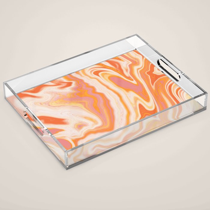 orange marble Acrylic Tray Gallery Image 1