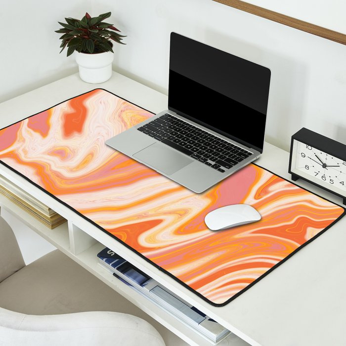 orange marble Desk Mat Gallery Image 2