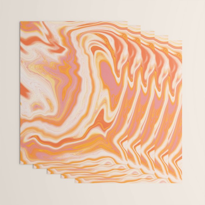 orange marble Wrapping Paper Gallery Image 3