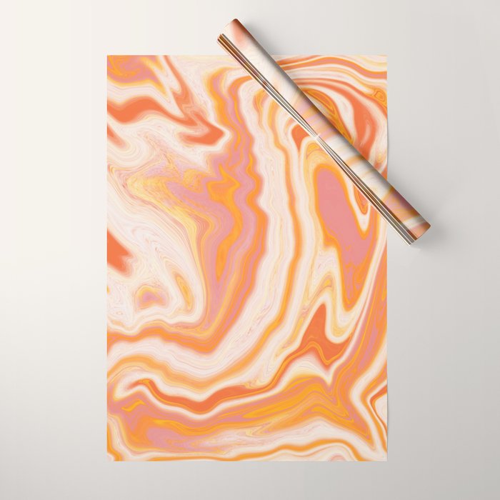 orange marble Wrapping Paper Gallery Image 1