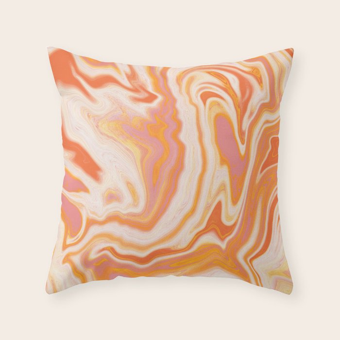 orange marble Throw Pillow Gallery Image 6