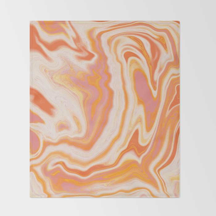 orange marble Throw Blanket Gallery Image 2