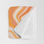 orange marble Throw Blanket Gallery Image 3