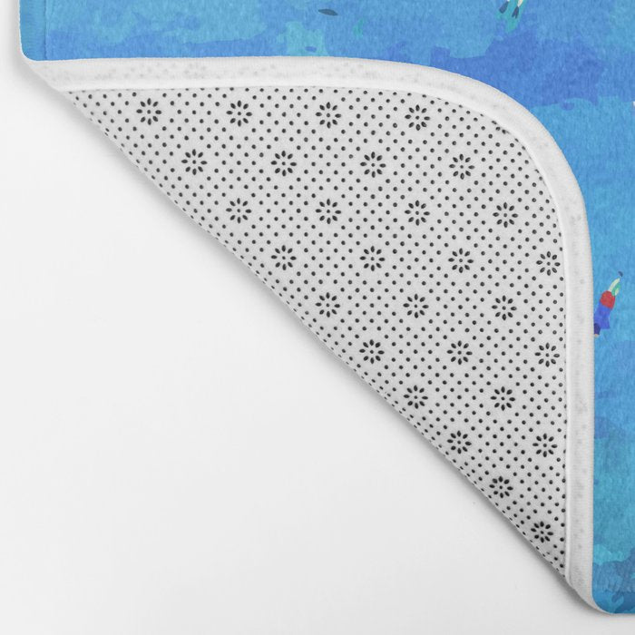 Capri Islands | Tropical Travel Summer Island | Ocean Sea Beach Swim Sail Painting  Bath Mat Gallery Image 2