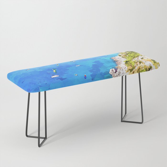 Capri Islands | Tropical Travel Summer Island | Ocean Sea Beach Swim Sail Painting  Bench Gallery Image 1