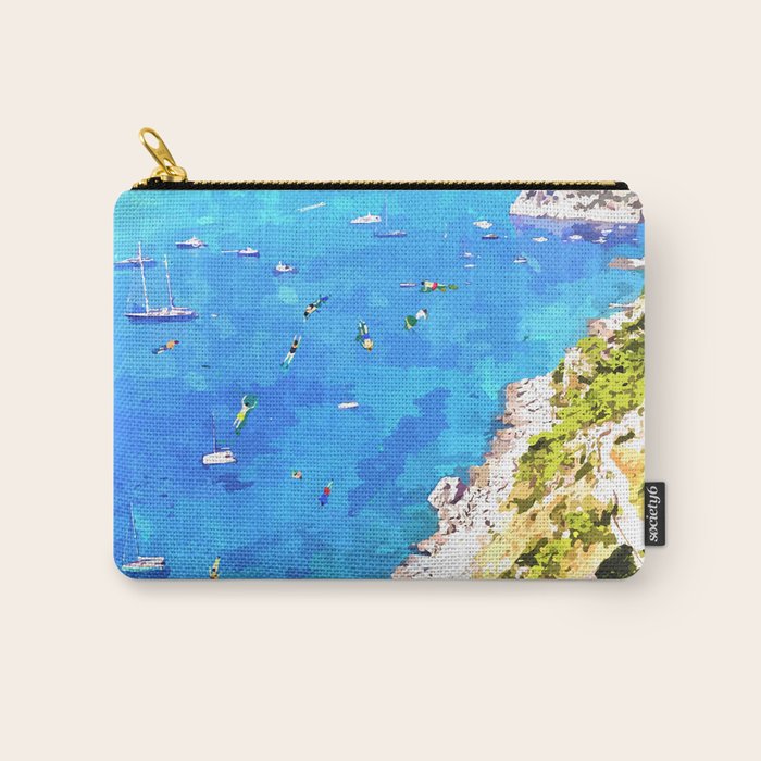 Capri Islands | Tropical Travel Summer Island | Ocean Sea Beach Swim Sail Painting  Carry All Pouch Gallery Image 1