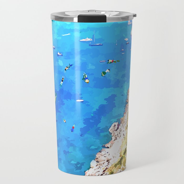 Capri Islands | Tropical Travel Summer Island | Ocean Sea Beach Swim Sail Painting  Travel Mug Gallery Image 1