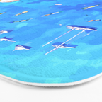 Capri Islands | Tropical Travel Summer Island | Ocean Sea Beach Swim Sail Painting  Bath Mat Gallery Image 3