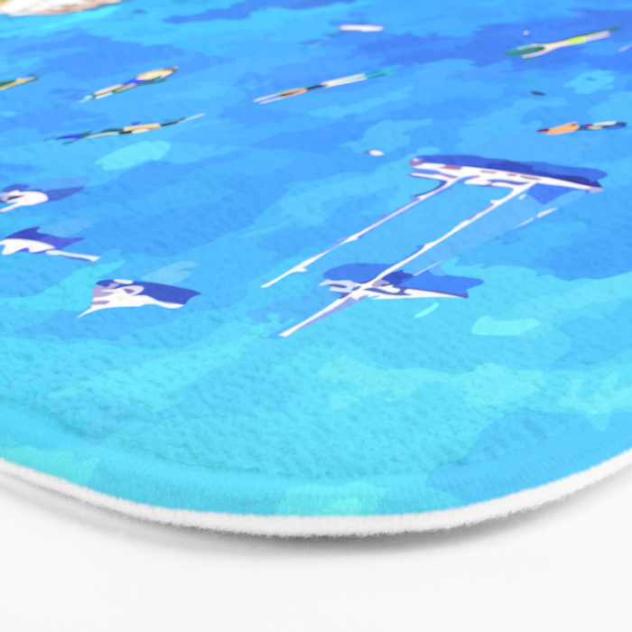 Capri Islands | Tropical Travel Summer Island | Ocean Sea Beach Swim Sail Painting  Bath Mat Gallery Image 3