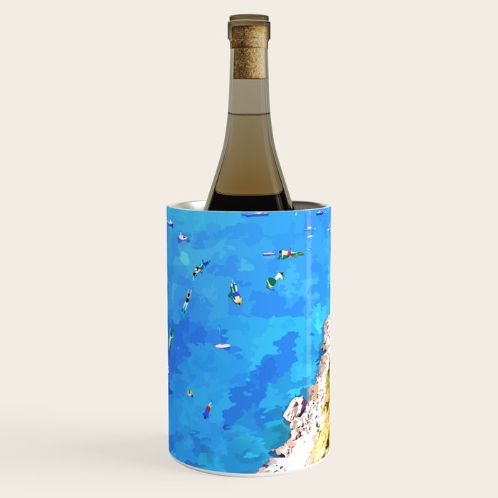 Capri Islands | Tropical Travel Summer Island | Ocean Sea Beach Swim Sail Painting  Wine Chiller Gallery Image 1