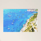 Capri Islands | Tropical Travel Summer Island | Ocean Sea Beach Swim Sail Painting  Welcome Mat Gallery Image 1