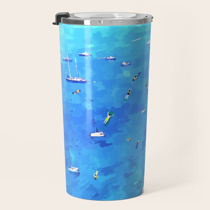 Capri Islands | Tropical Travel Summer Island | Ocean Sea Beach Swim Sail Painting  Travel Mug Gallery Image 3