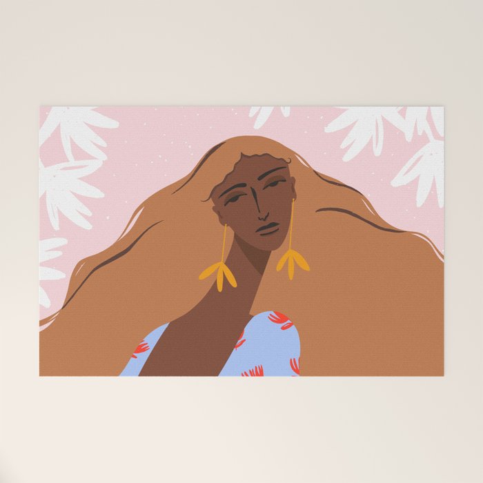 Woman Looking Back Welcome Mat Gallery Image 1