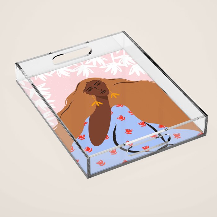 Woman Looking Back Acrylic Tray Gallery Image 1