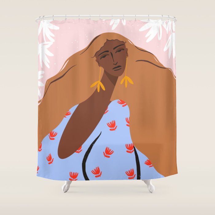 Woman Looking Back Shower Curtain Gallery Image 1