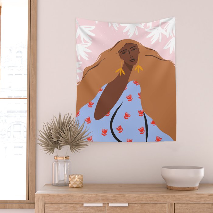 Woman Looking Back Wall Tapestry Gallery Image 2