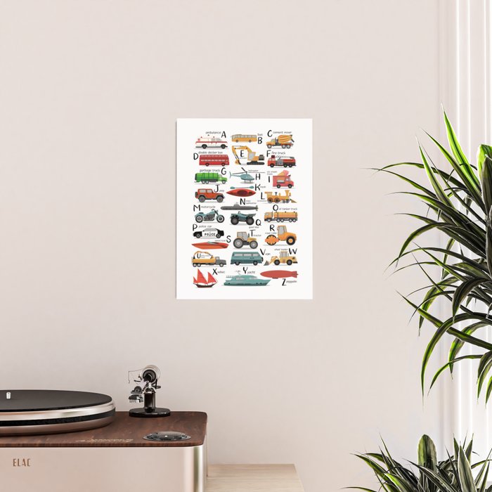 Colourful transportation alphabet Poster Gallery Image 2