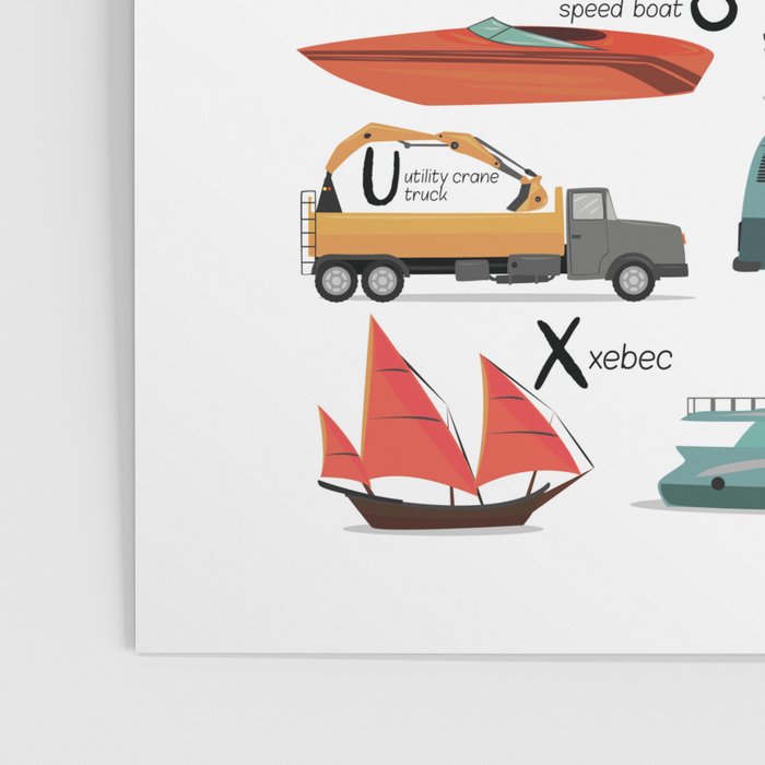 Colourful transportation alphabet Poster Gallery Image 3