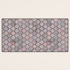 Vintage Moroccan Tiles Grey, Blush And Smoke Pink Desk Mat Gallery Image 3