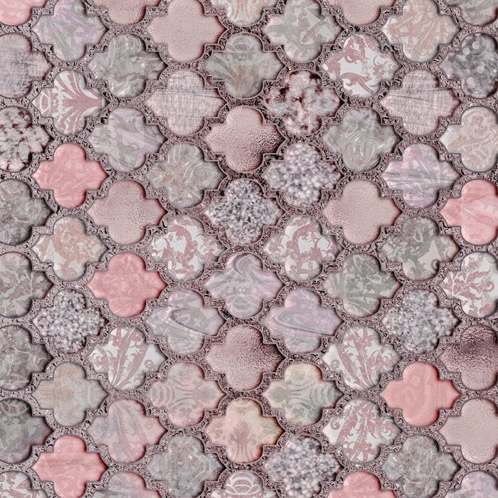 Vintage Moroccan Tiles Grey, Blush And Smoke Pink Coffee Mug Gallery Image 2