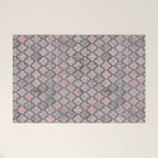 Vintage Moroccan Tiles Grey, Blush And Smoke Pink Welcome Mat Gallery Image 1