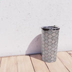 Vintage Moroccan Tiles Grey, Blush And Smoke Pink Travel Mug Gallery Image 4