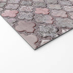 Vintage Moroccan Tiles Grey, Blush And Smoke Pink Welcome Mat Gallery Image 2