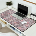 Vintage Moroccan Tiles Grey, Blush And Smoke Pink Desk Mat Gallery Image 2