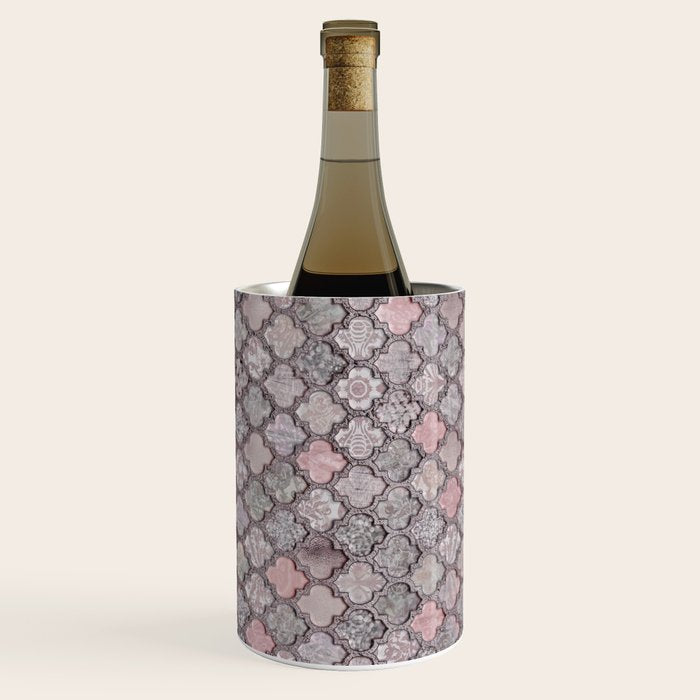Vintage Moroccan Tiles Grey, Blush And Smoke Pink Wine Chiller Gallery Image 3