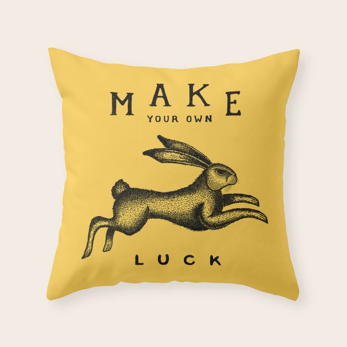 MAKE YOUR OWN LUCK Throw Pillow Gallery Image 6