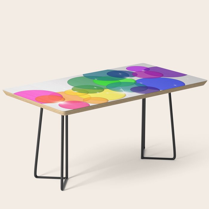 Translucent Rainbow Colored Circles with Sparkles - Multi Colored Coffee Table Gallery Image 1