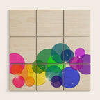 Translucent Rainbow Colored Circles with Sparkles - Multi Colored Wood Wall Art Gallery Image 1