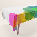 Translucent Rainbow Colored Circles with Sparkles - Multi Colored Tablecloth Gallery Image 1