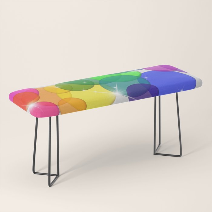 Translucent Rainbow Colored Circles with Sparkles - Multi Colored Bench Gallery Image 1