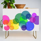Translucent Rainbow Colored Circles with Sparkles - Multi Colored Credenza Gallery Image 1