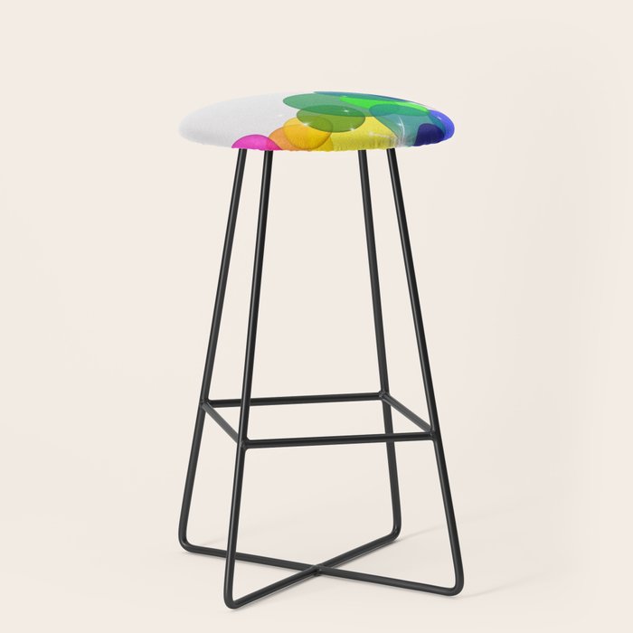 Translucent Rainbow Colored Circles with Sparkles - Multi Colored Stool Gallery Image 1