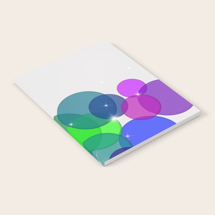 Translucent Rainbow Colored Circles with Sparkles - Multi Colored Notebook Gallery Image 2