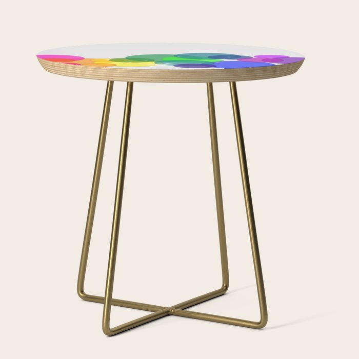 Translucent Rainbow Colored Circles with Sparkles - Multi Colored Side Table Gallery Image 1