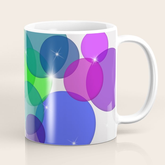Translucent Rainbow Colored Circles with Sparkles - Multi Colored Coffee Mug Gallery Image 1