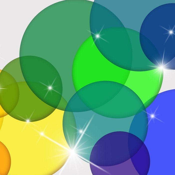 Translucent Rainbow Colored Circles with Sparkles - Multi Colored Coffee Mug Gallery Image 2