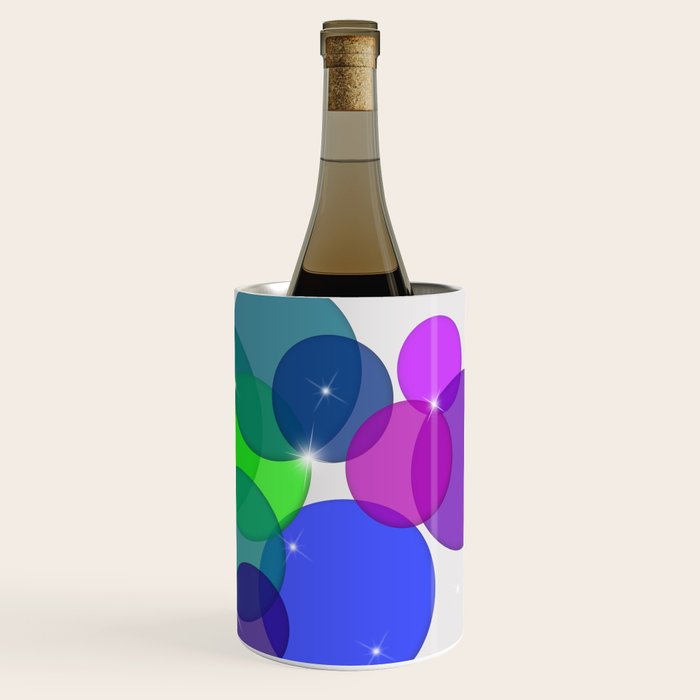 Translucent Rainbow Colored Circles with Sparkles - Multi Colored Wine Chiller Gallery Image 3