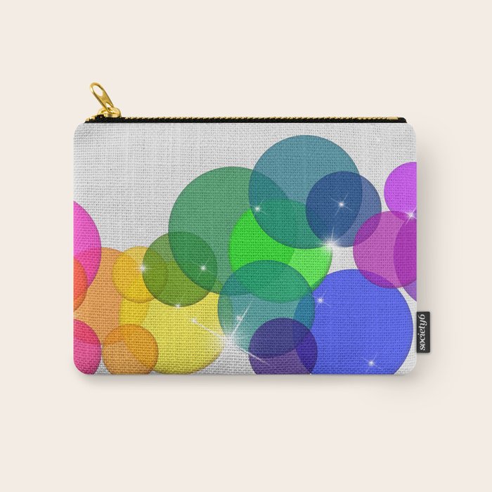 Translucent Rainbow Colored Circles with Sparkles - Multi Colored Carry All Pouch Gallery Image 1