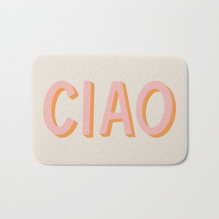 Ciao Hand Lettering Bath Mat Gallery Image 1